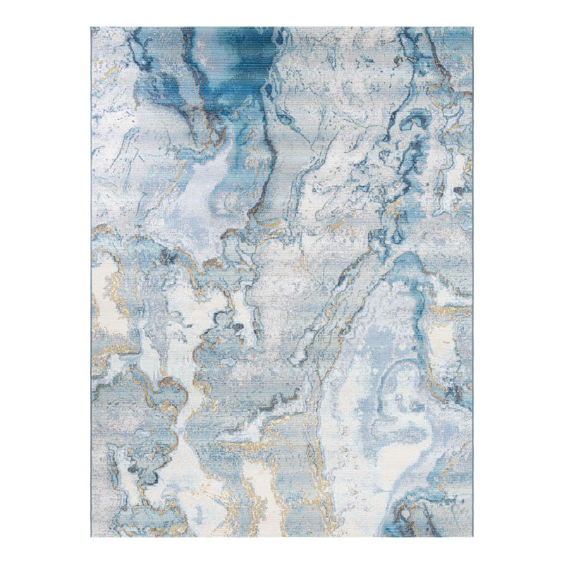 Keazia Washable Abstract Indoor / Outdoor Rug, Rectangle 9' x 12'