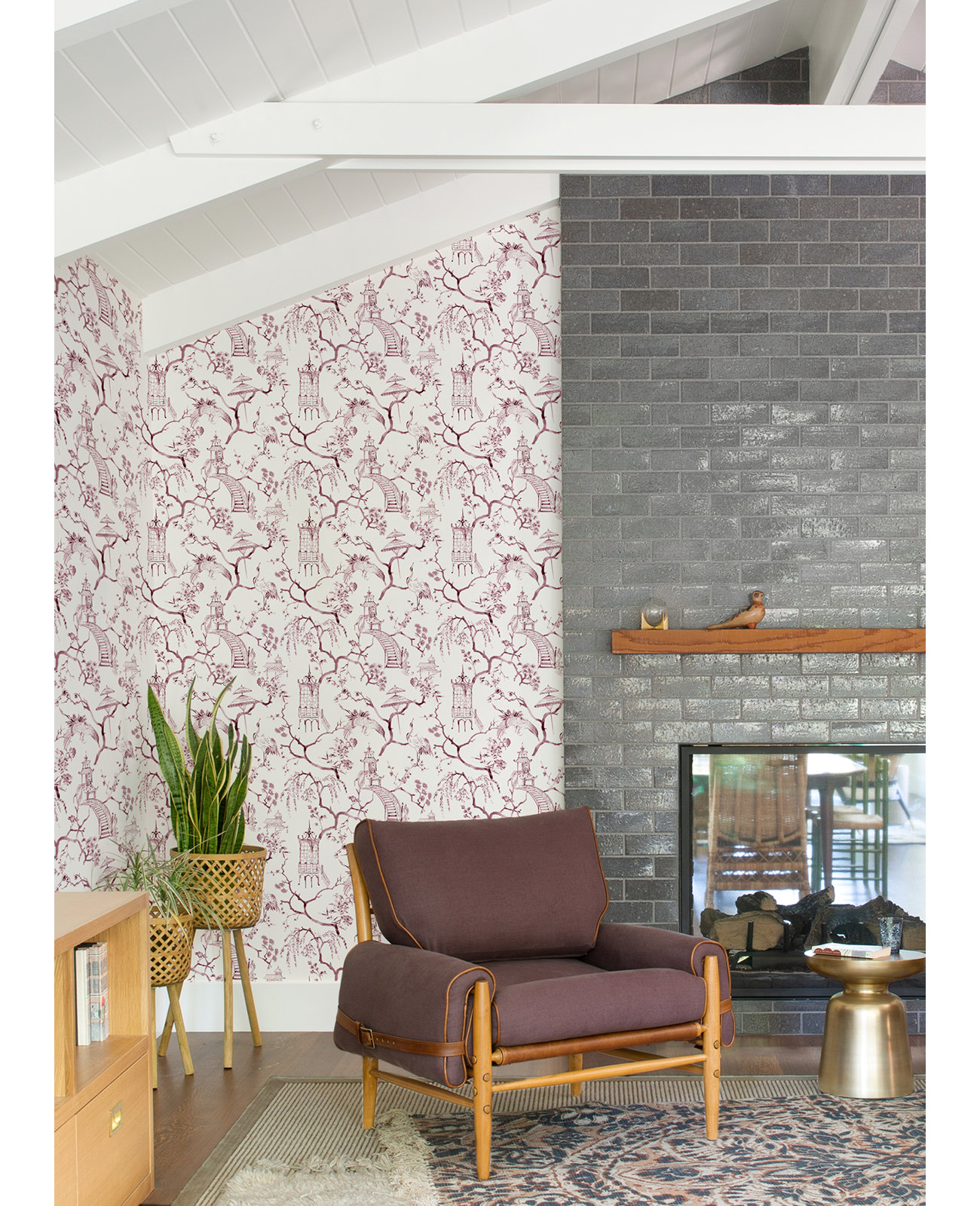 Breene NON-PASTED,UNPASTED Floral Wallpaper, Purple