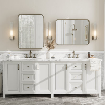 Aevar Tempered Glass and Aluminum Alloy Framed French Cleat Mounted Wall Mirror