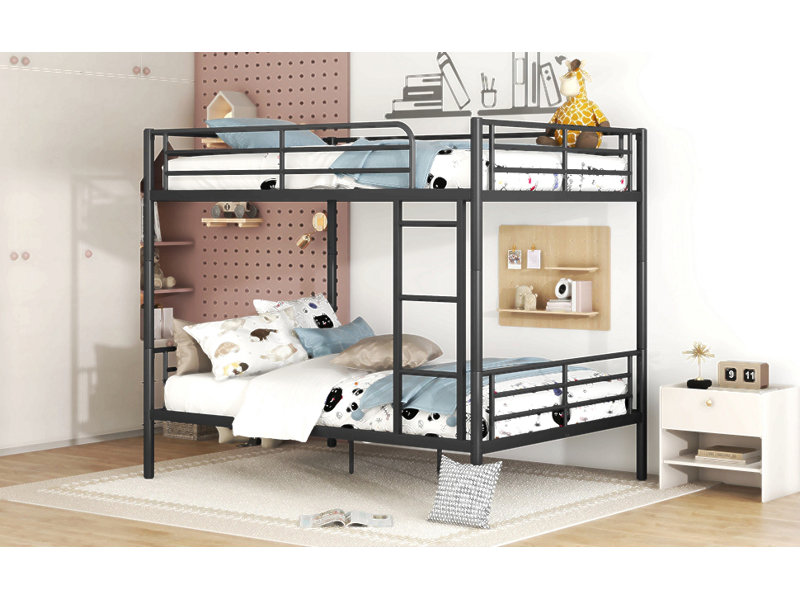 Full Over Full Metal Bunk Bed, Black