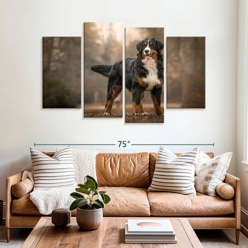 Bernese Mountain Dog, 42" H x 68" W