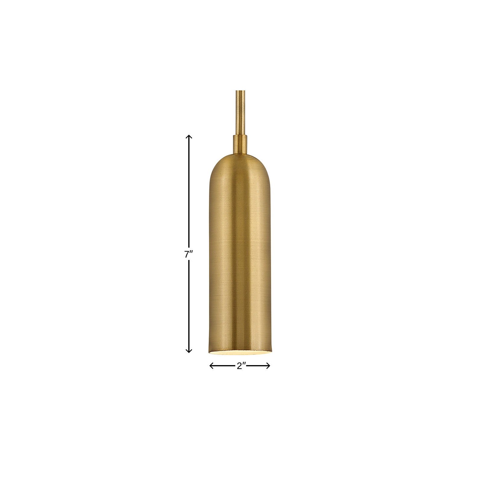 Arla Single Light Metal Dimmable LED Pendant, Heritage Brass