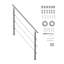 149.9 cm Handrails for Outdoor Steps 3 Crossbars Staircase for Porch Deck