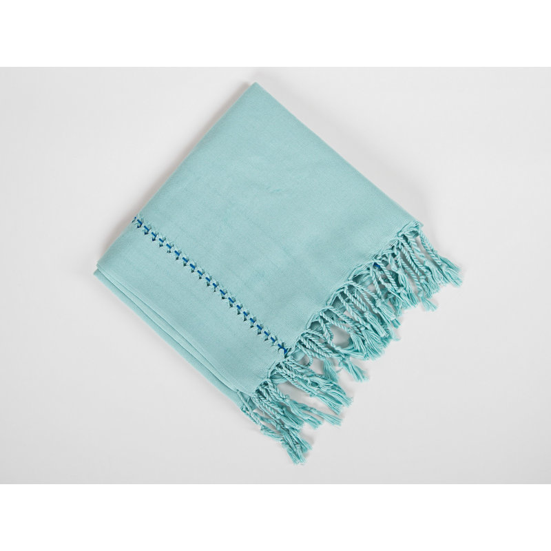 Serviette de plage 100% coton Kahnah, Bleu clair