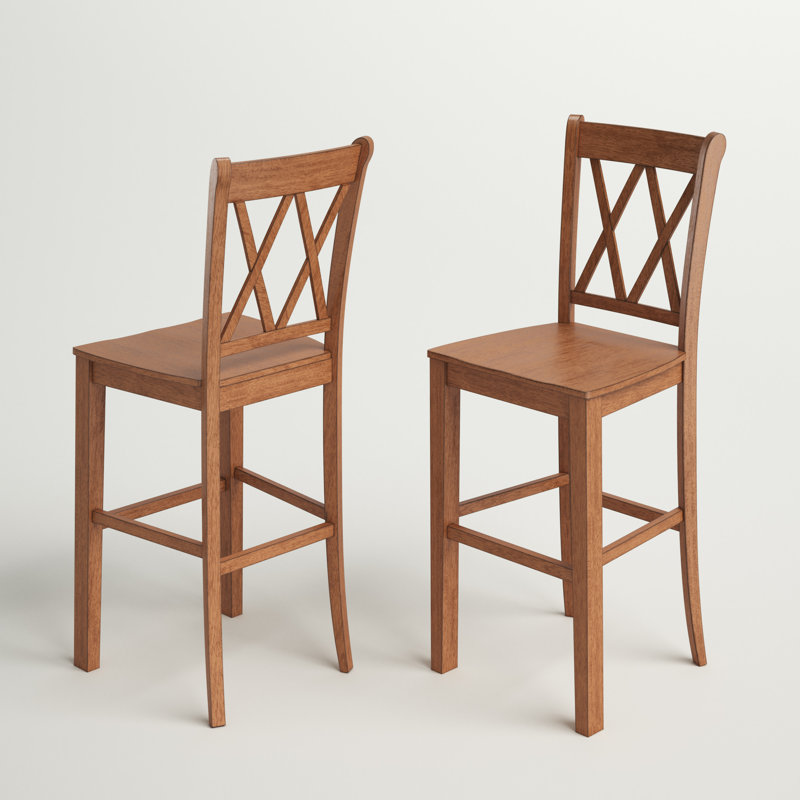 Fortville Solid Wood Counter/Bar Stool, Oak, Bar Stool (29" Seat Height)