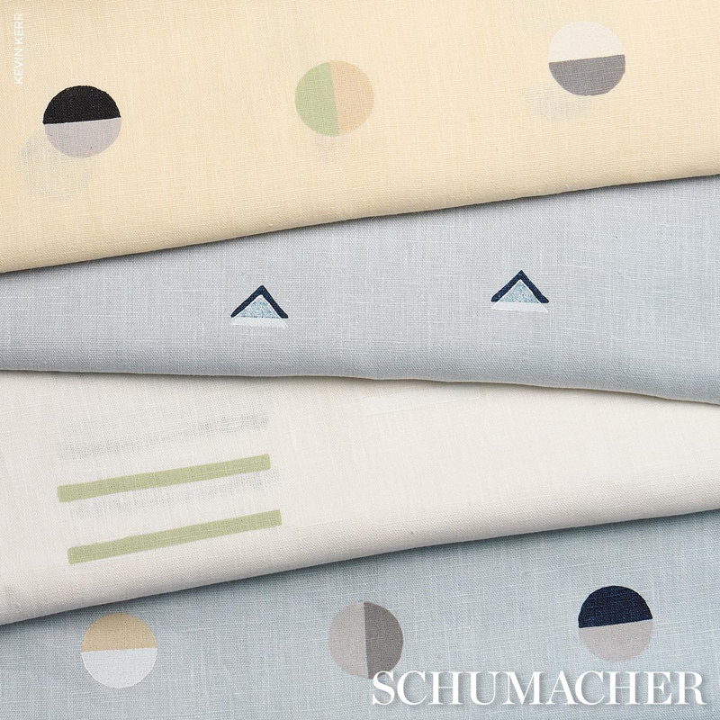 Schumacher X Caroline Z Hurley Joshua Tree Fabric, Sun/Black/Gray/Pink
