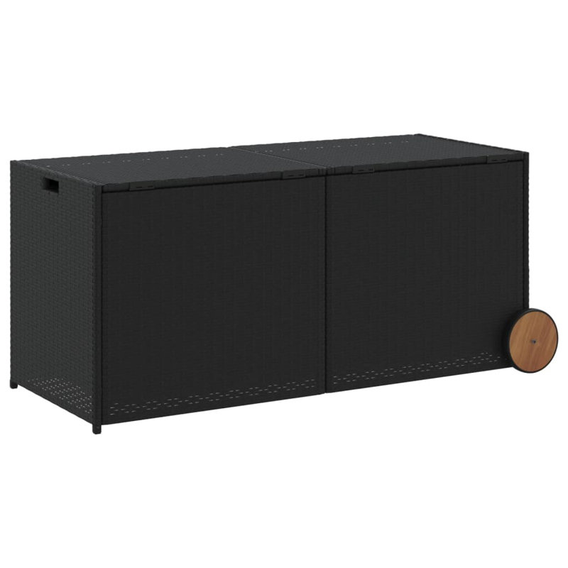 17 Stories Nykera 127cm W 74L Deck Box with Wheels, Black