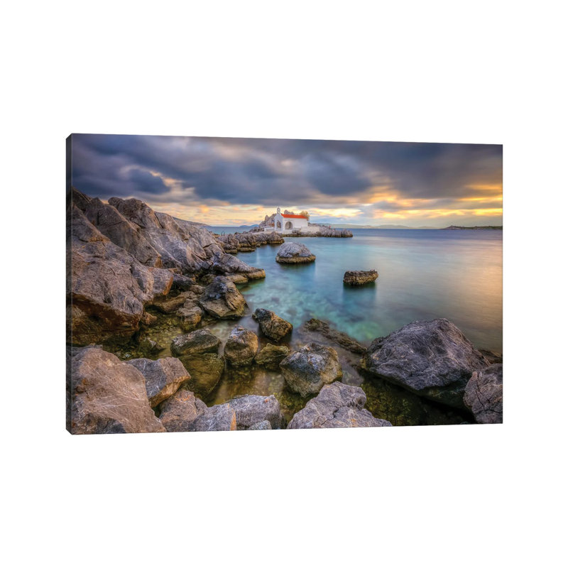Aegean Sunset by Nejdet Duzen - Wrapped Canvas Gallery-Wrapped Canvas Giclée, 20.32 cm H x 30.48 cm W