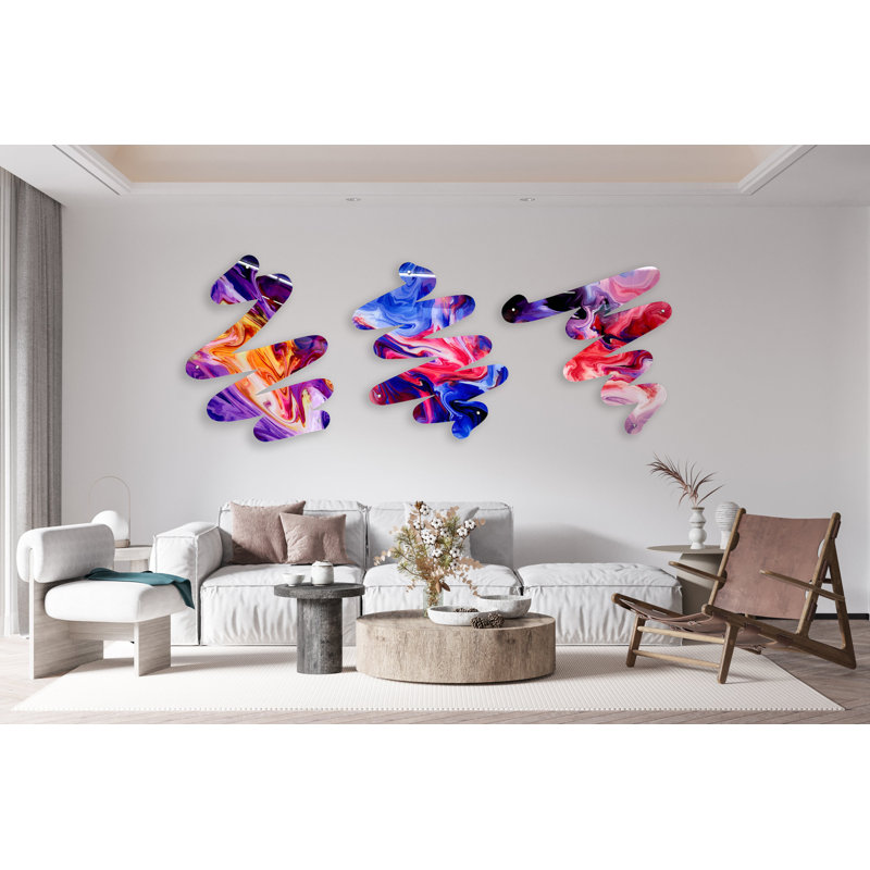 Ensemble de 3 décorations murales Squiggle