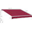 Auvent rouge rétractable, balcon 12 pi x 8 pi. 280G / M & Water - Tissu, cadre en aluminium pour terrasse, abri de jardin pour patio avec manivelle. Balcon, cour. Écarlate