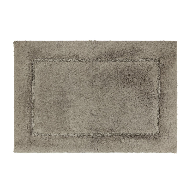 Kalb Solid Cotton Non Slip Machine Washable Bath Rug, 17" W x 24" L, Taupe