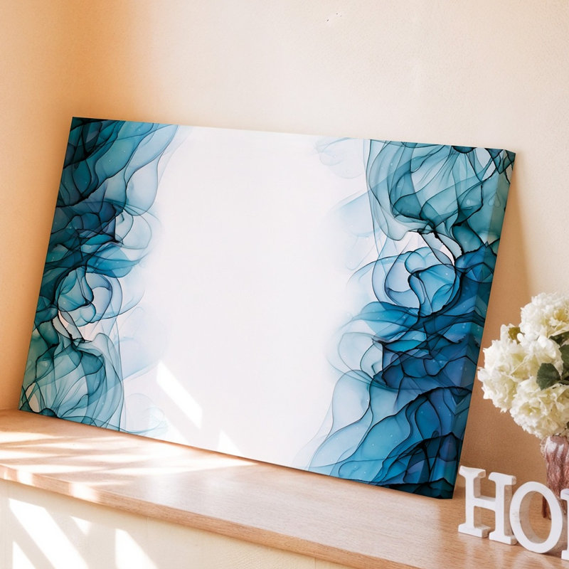 Reproduction d'art abstrait sur toile, "Vagues translucides", H 30 po x l 30 po