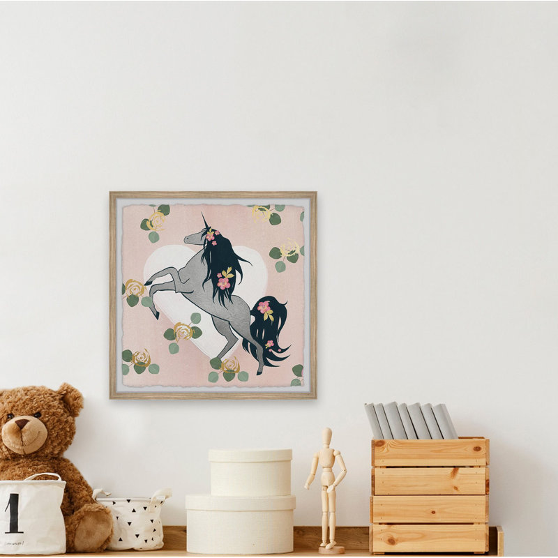 Adam Ski Unicorn, reproduction encadrée, H 18 po x l 18 po