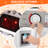 Play Kitchen For Age 3+ Kids, Wooden Chef Pretend Toy Kitchen Washing Machine, Realistic Stove Lights & Sounds, Complete Pretend Set for Preschoolers, Water Dispenser, Stove, Telephone, Range Hood, Oven, Sink(white&gray)-110439675