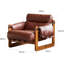 Brown Waxed Leather Armchair, 95cm Mid-Century Design with Pillow-Top Arms and Solid Wood Frame Fast Dispatch From UK Warehouse – Dispatched Within 2 Days