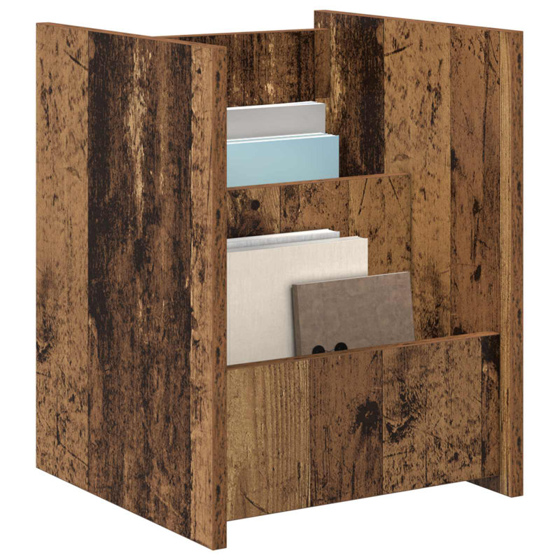 Wood Free Standing Magazine Rack, Brown
