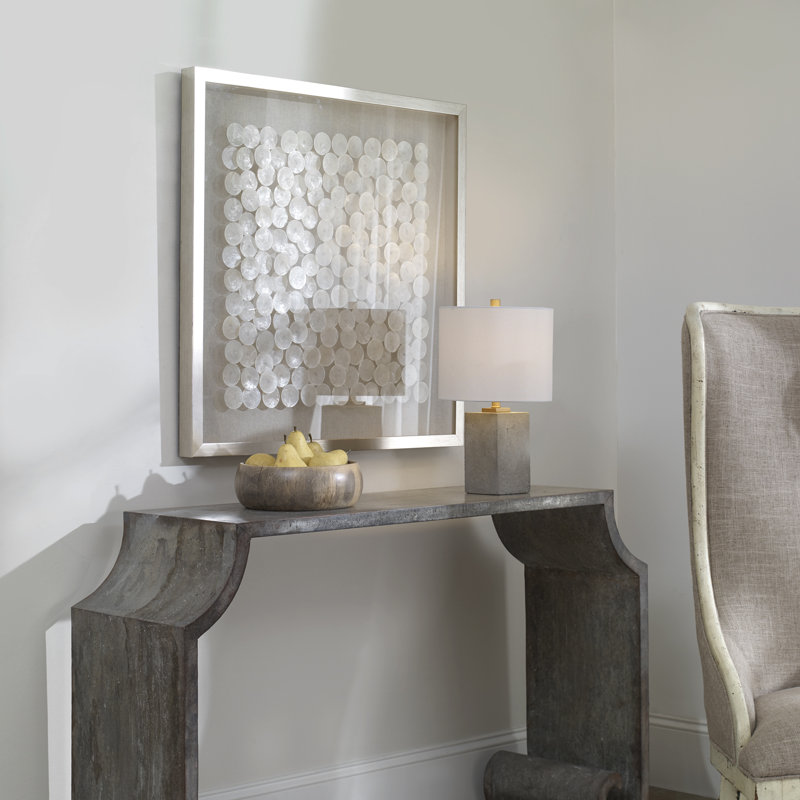 Silver and White Capiz Shell Shadow Box Wall Art