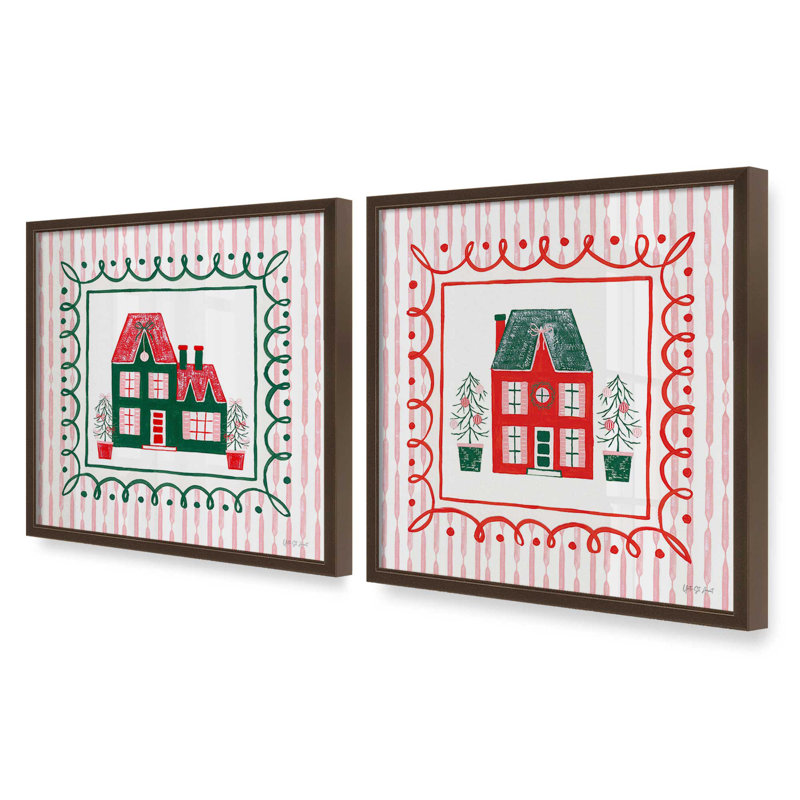 Ensemble de 2 impressions Evergreen Holiday Home, Brun Belvinder, 20 po x 20 po