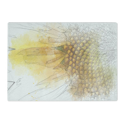 Tempered Glass Petals of the Yellow Sunflower Chopping Board