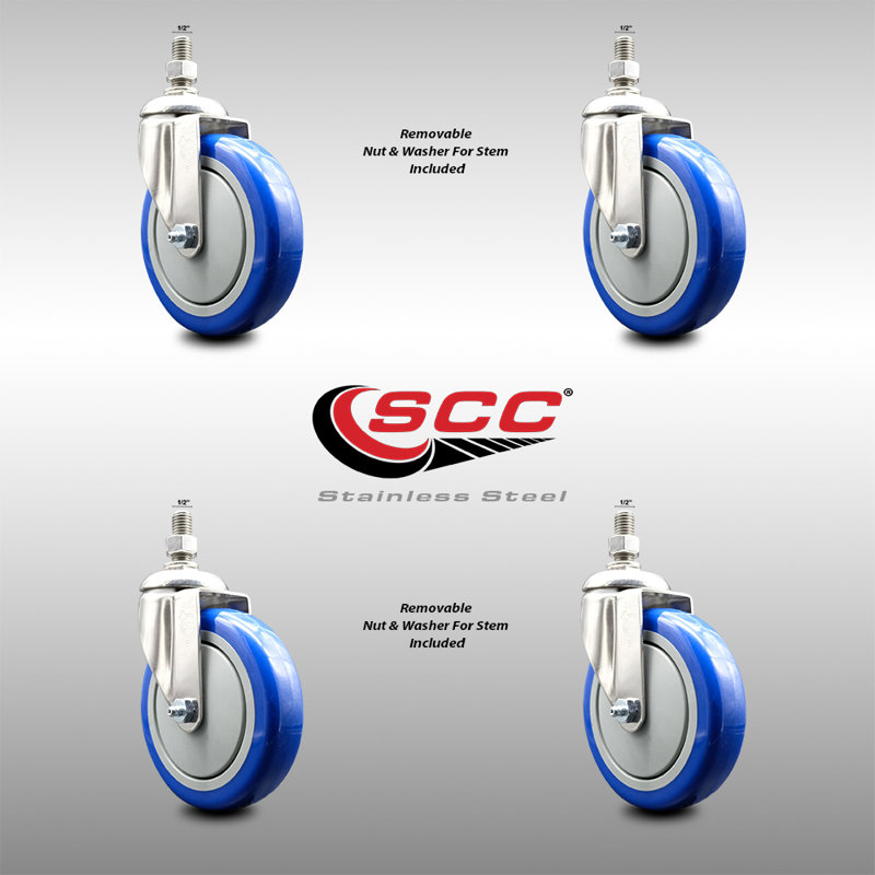 Polyurethane Casters, Blue