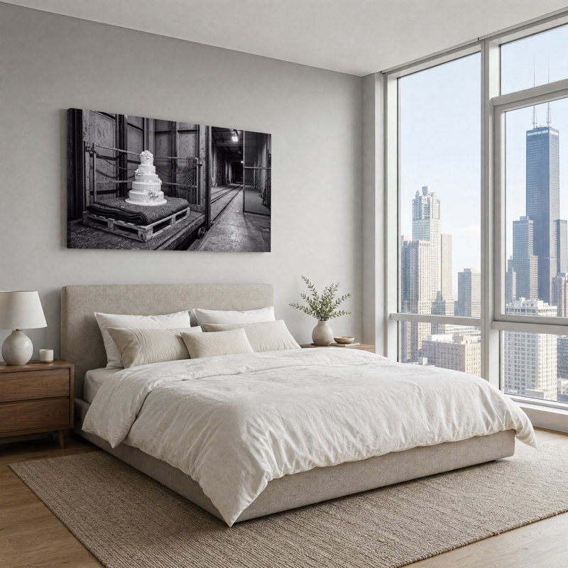 Art mural sur toile, noir et blanc, L 32 po x H 16 po