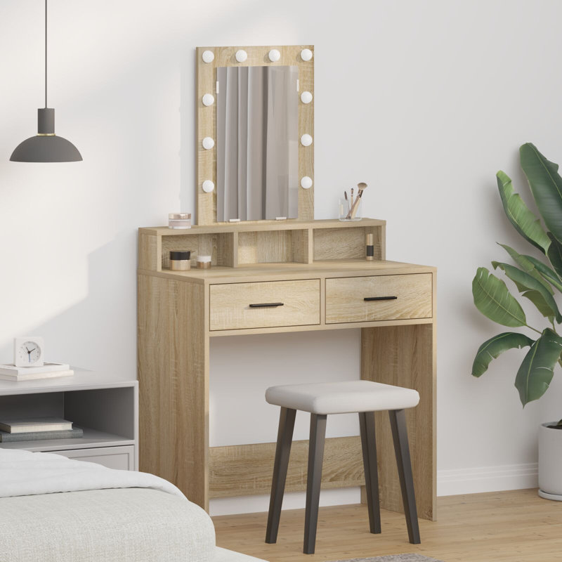 Particle Board 79 X 41 X 140 Cm Mirror, Sonoma Oak