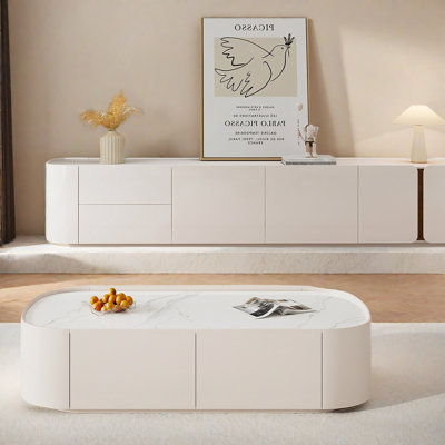 Modern simple TV cabinet coffee table combination