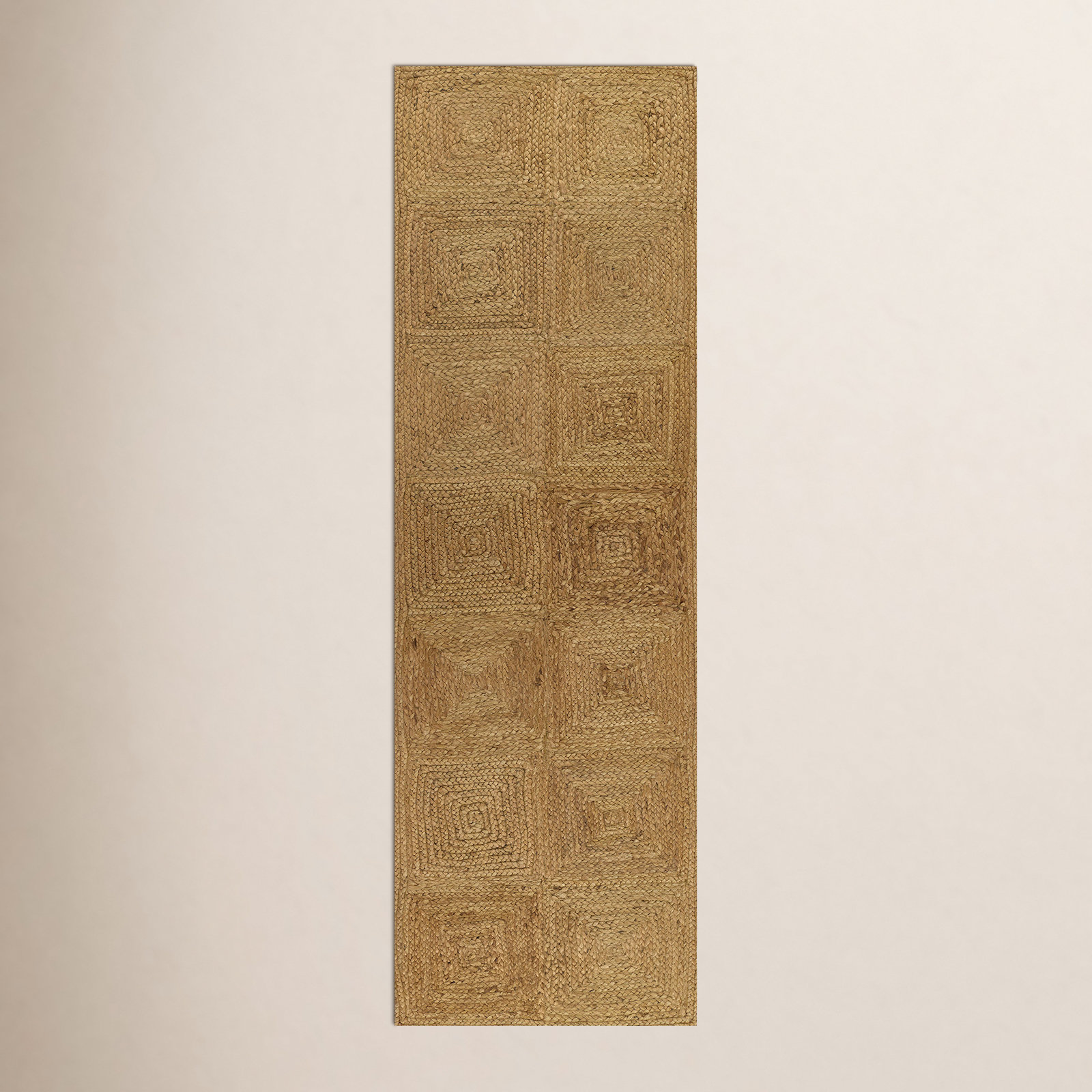 Mykonos Hand Woven Jute Geometric Brown Area Rug, Runner 2'3" x 8'