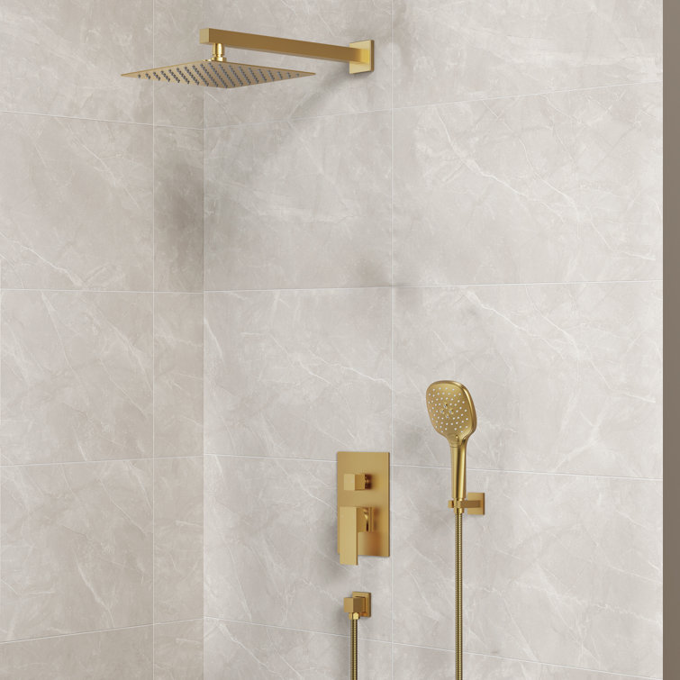 RainfallCascade 10" Wall High-Pressure Balanced Shower System with 3-Setting  Hand Shower