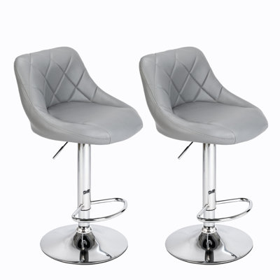 Swivel Upholstered Adjustable Height Counter Stool with Metal Frame