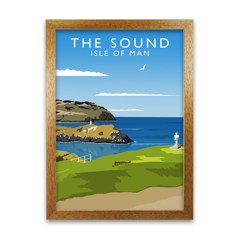 The Sound Isle Of Man 1 Piece Single Picture Frame Wall Art, 42 cm H x 297 cm W, Honey Oak