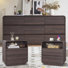 3-Piece Walnut Curved Bedroom Set With Charging Station
