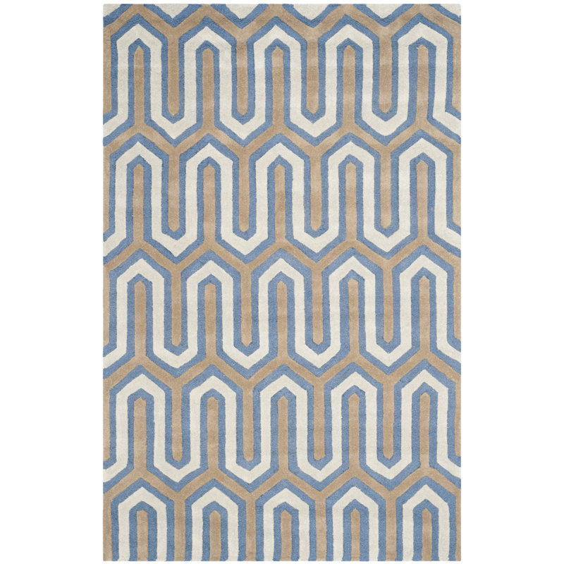 Altair Geometric Wool Hand Woven Area Rug, Rectangle 122 x 183 cm