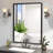 Glossy Black Bathroom Mirrors For Wall 48X30inch Wall Mounted Hanging Plates Mirror Farmhouse Mirror Modern Metal Framed Rectangular Mirror, Decorative Square Corner Mirror(Horizontal & Vertical)