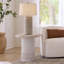 Studded Washed Wood Side Table, White