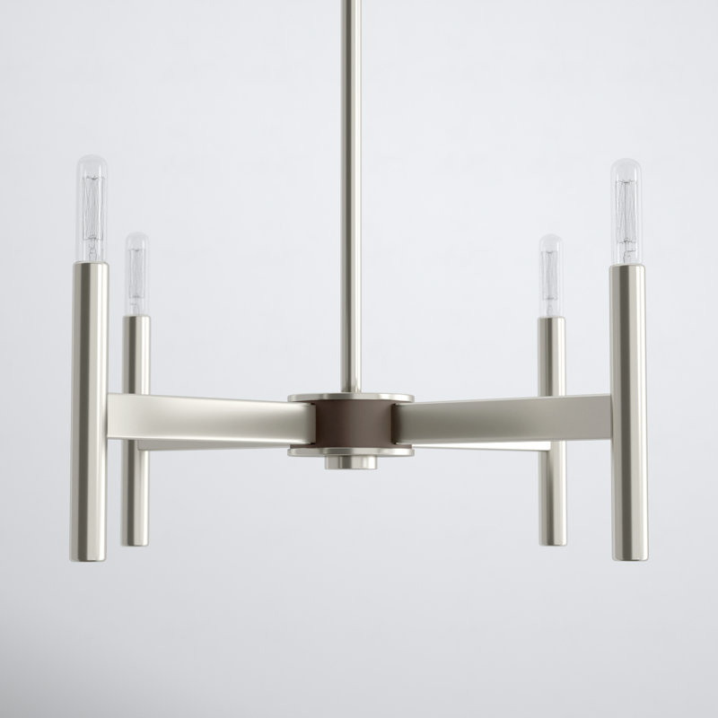Martella 5-Light Chandelier, Nickel brossé, 4 lumières