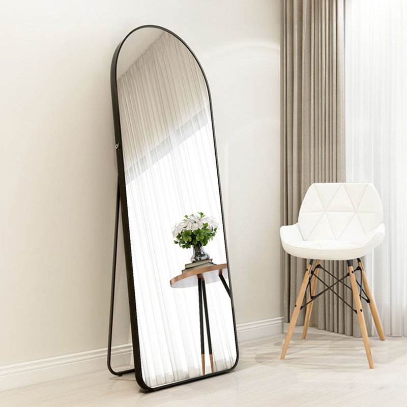 Metal Arch Dressing Mirror, 150 cm H x 40 cm W, Black