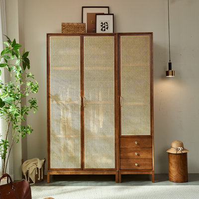 Rattan Woven Simple Wardrobe