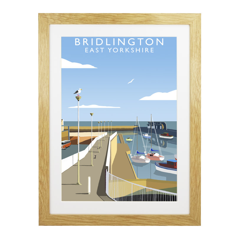 Bridlington by Richard O'Neil - Print, Oak Wood Frame, 54 cm H x 44 cm W x 2.2 cm D