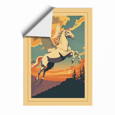 Pegasus at Sunset Art Deco - Framed Print