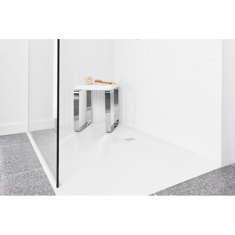 Feel 72'' W 42'' D Rectangular Shower Base, Slate White