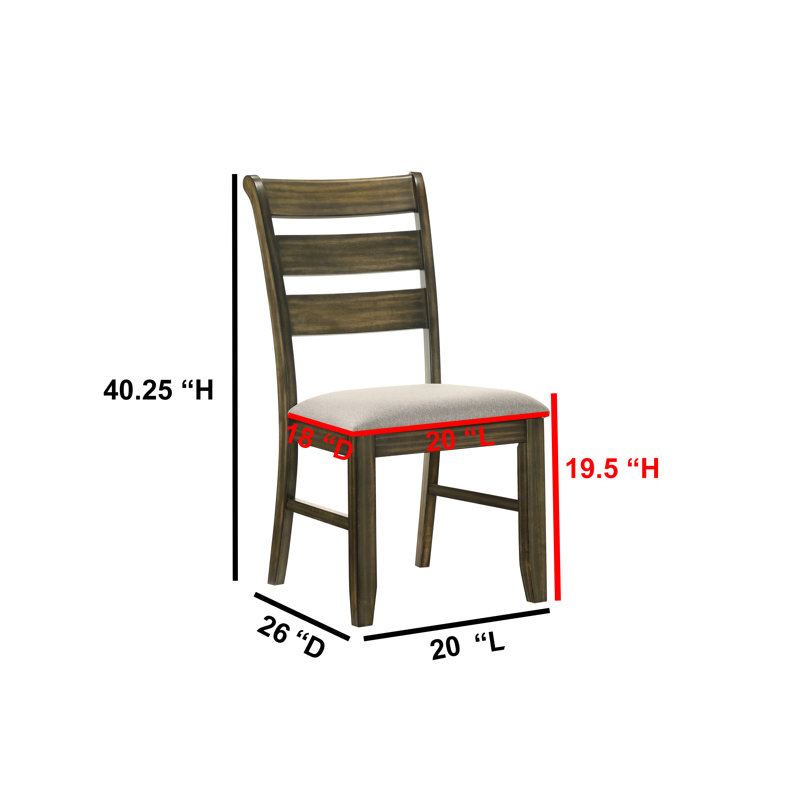 Ensemble de salle à manger traditionnel avec table extensible et chaises à échelle, 7