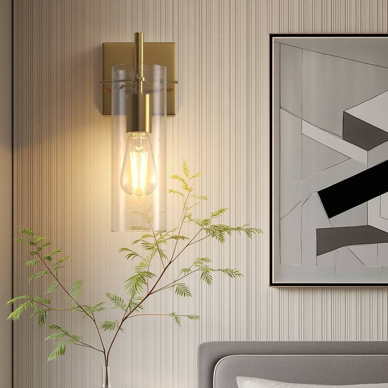 Bathroom Sconce Wall Light With Glass Shade