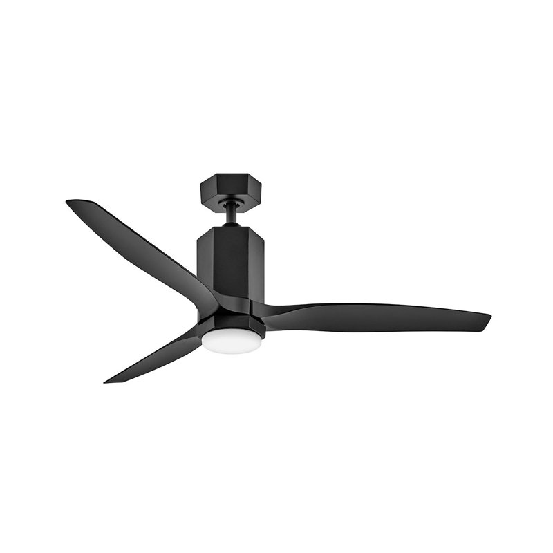 Ventilateur intelligent à double montage DEL 52 po Hinkley Fan Facet, Noir mat, Noir mat