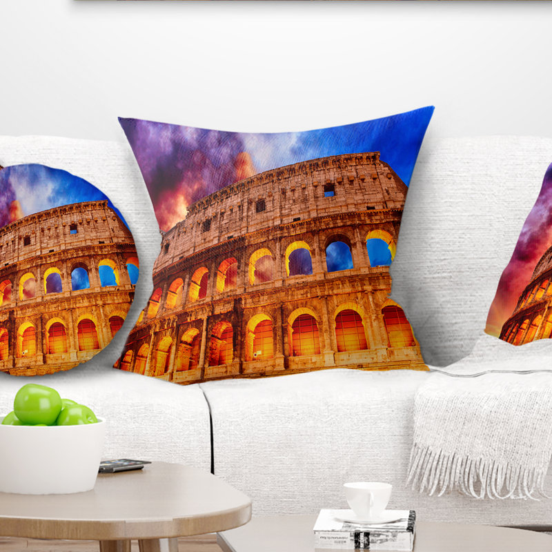 Colisée, Rome, Italie - coussin décoratif, 18 po x 18 po, Coussin décoratif