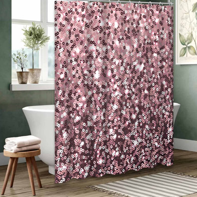 Rideau de douche imperméable doré, rideaux de douche pour la salle de bain avec 12 crochets
