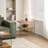 Walnut MDF Side Table with Tempered Glass Top