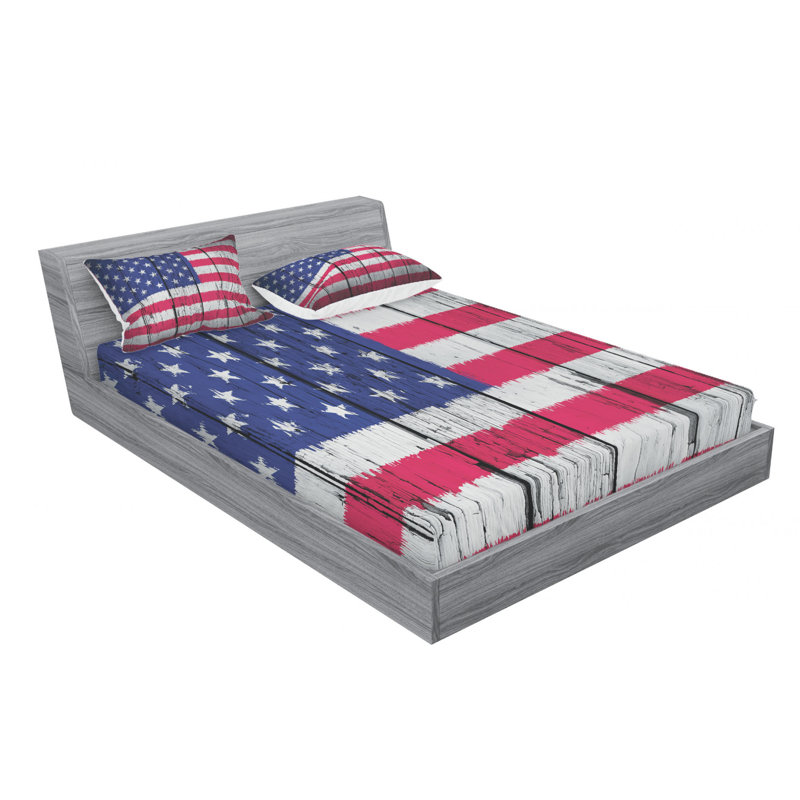 Microfiber Striped Sheet Set, Queen Sheet Set with Fitted Sheet
