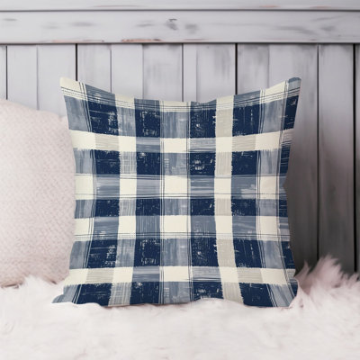 Abstract Blue Plaid Pattern VIII Modern