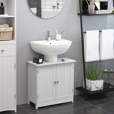 Pedestal Sink Storage Cabinet Vanity Base Cabinet Under Sink Bathroom Cabinet with U-shape Cut-Out